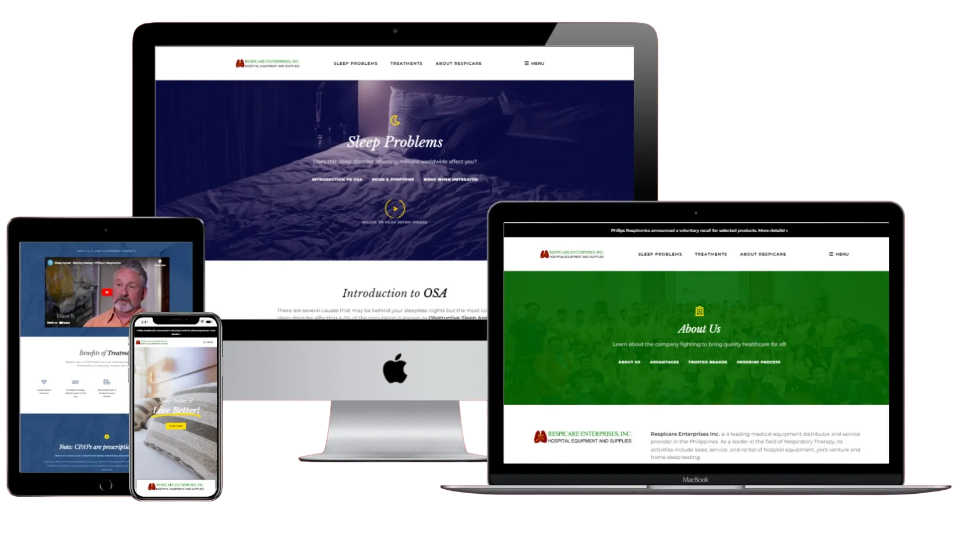 Respicare Enterprises website